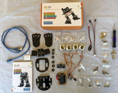 Soloth Kit Number SunFounder Dancing Sloth Robot Kit – Part 2 Kit Parts - Robot STEM Kits